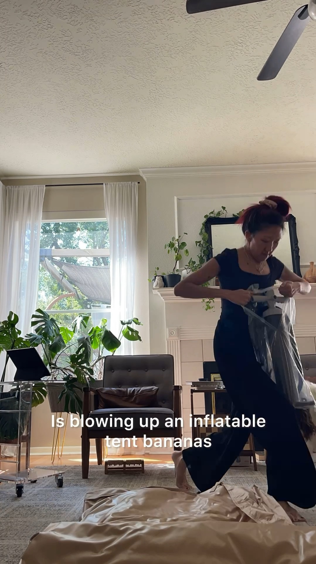 Ready for your next family camping trip? 🏕️ I have enjoyed tent camping in the great outdoors for years, but this is the first time I have ever put together an inflatable tent! Guess what? ✨ It’s easier than the traditional kind that you have to put up with poles… this was easy enough for me to inflate in about three minutes on my own!  

This tent sleeps up to a family of 6 in sleeping bags. You can easily put two twin size mattresses or a king size bed in there. there are several screened windows that unzip and roll up out of the way as well as two large roll-up doors flaps. 

Although you could use an electric pump that you already have, I used the manual pump that it comes with, and it only took me three minutes to fully inflate the tent! This is ideal for campsites without electricity hook ups. 

⛺️ The ceiling height is high enough for a 6 foot adult to stand in the center, and about 5.5ft around standing in the middle 1/3 of the tent. 

Related: camping outdoor gear 

#LTKFamily #LTKVideo #LTKTravel