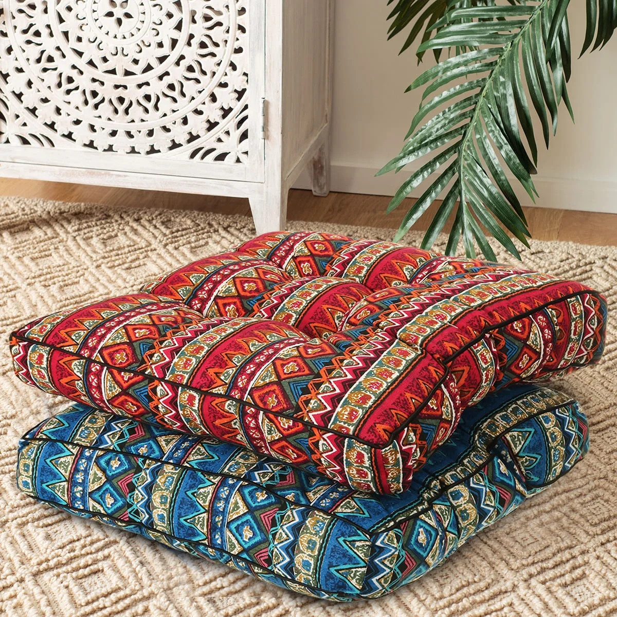 1PC Bohemian Outdoor Patio Chair Seat Pads, Square Floor Pillow, Kitchen Chair Seat Cushion Pads,... | Walmart (US)