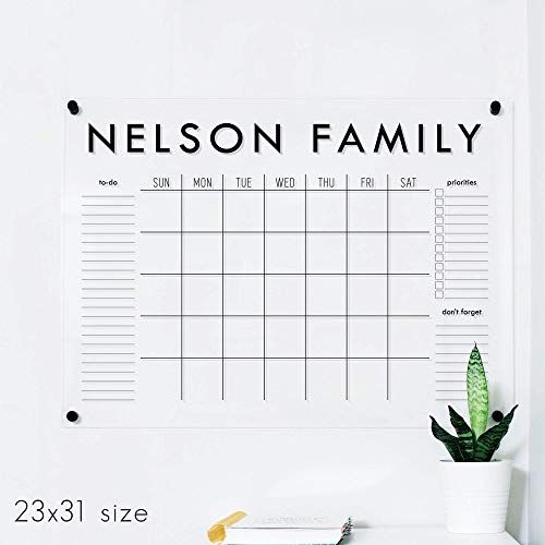 Amazon.com: Large Acrylic Calendar, Dry Erase Monthly Acrylic Calendar, Dry Erase Wall Calendar :... | Amazon (US)