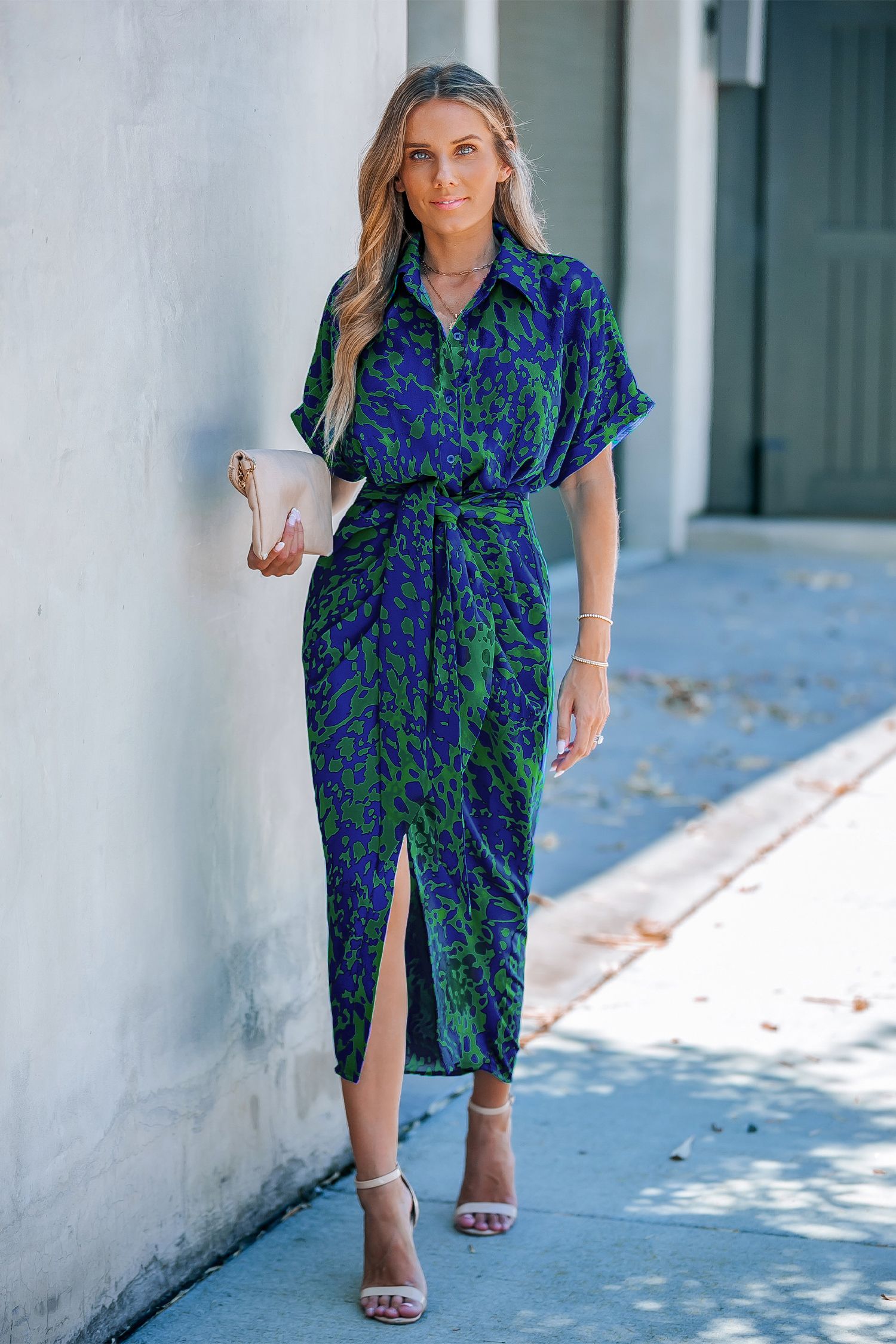 NewBlue Animal Print Collared Maxi Dress | Cupshe US