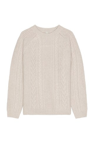 Merino Wool Fisherman Sweater in Oatmeal | Revolve Clothing (Global)
