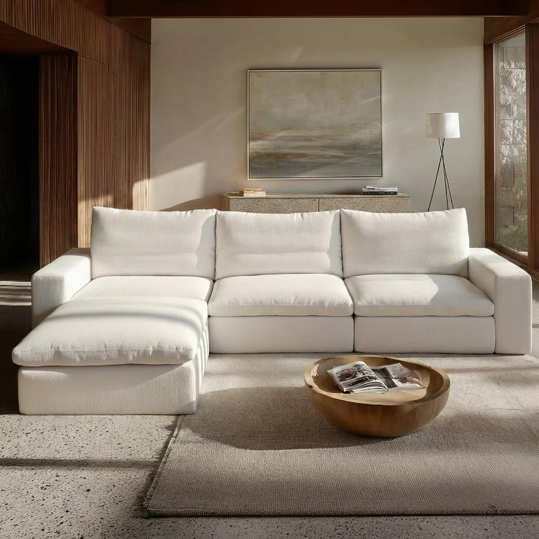 Vorthio 110.2" Cloud Couch Oversized Modular Sectional Sofa, 3 Seater with Ottoman, Modern L Shap... | Walmart (US)