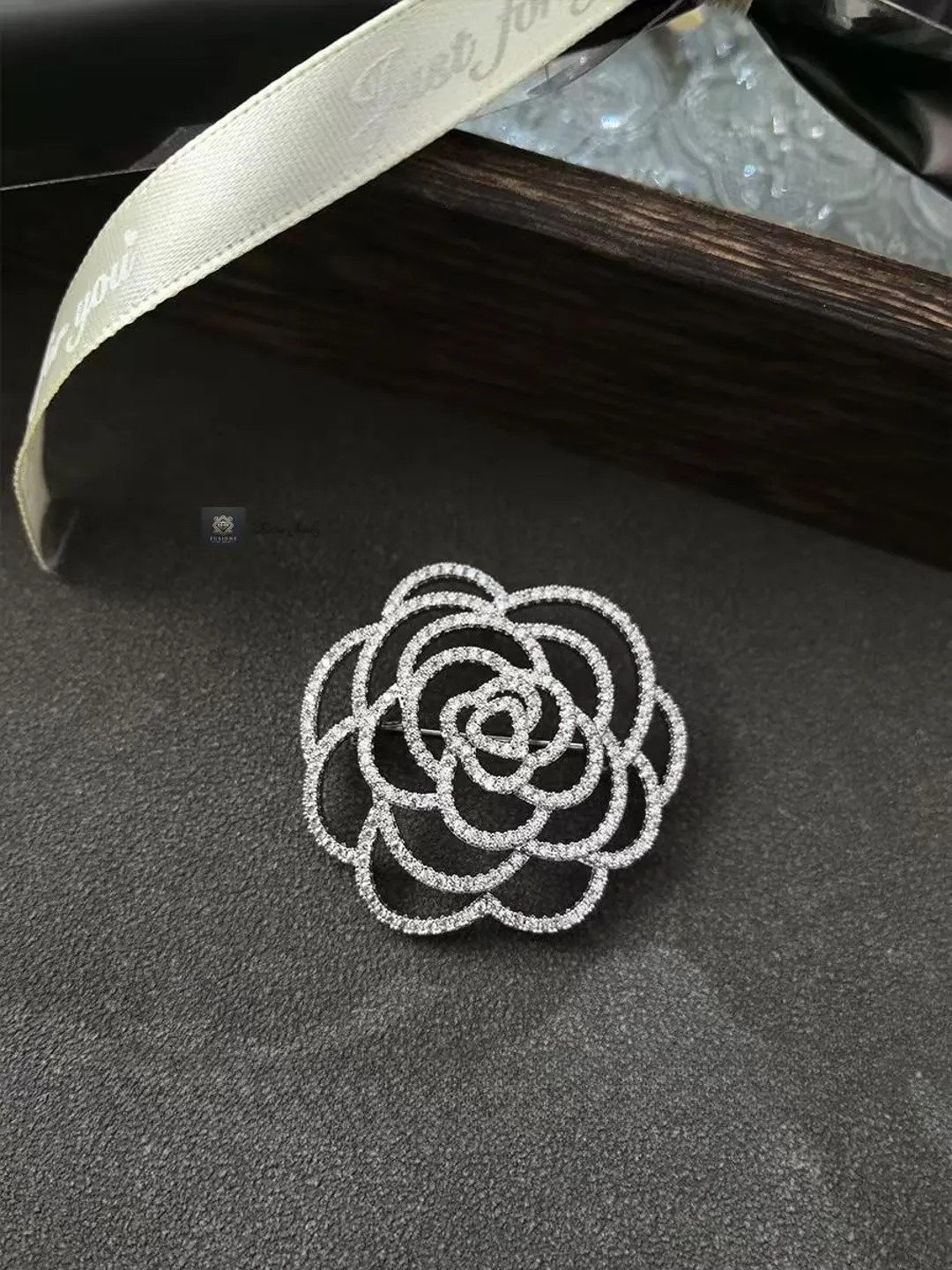 Shimmering Camellia Brooch French Elegance Inspired, Wedding Gift, Brooch for Women, Bride Gift, ... | Etsy (US)