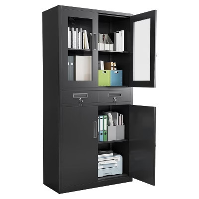 71" Metal Garage Storage Cabinets,Locking Metal Storage Cabinet with 2 Adjustable Shelves & 2 Drawers for Garage, Office, Home, School, Black | Target