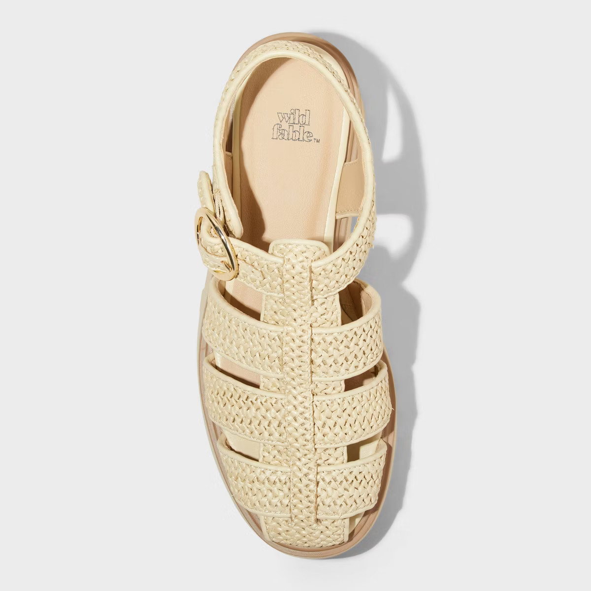 Women's Elide Raffia Fisherman Platform Heels with Memory Foam Insole - Wild Fable™ Tan | Target