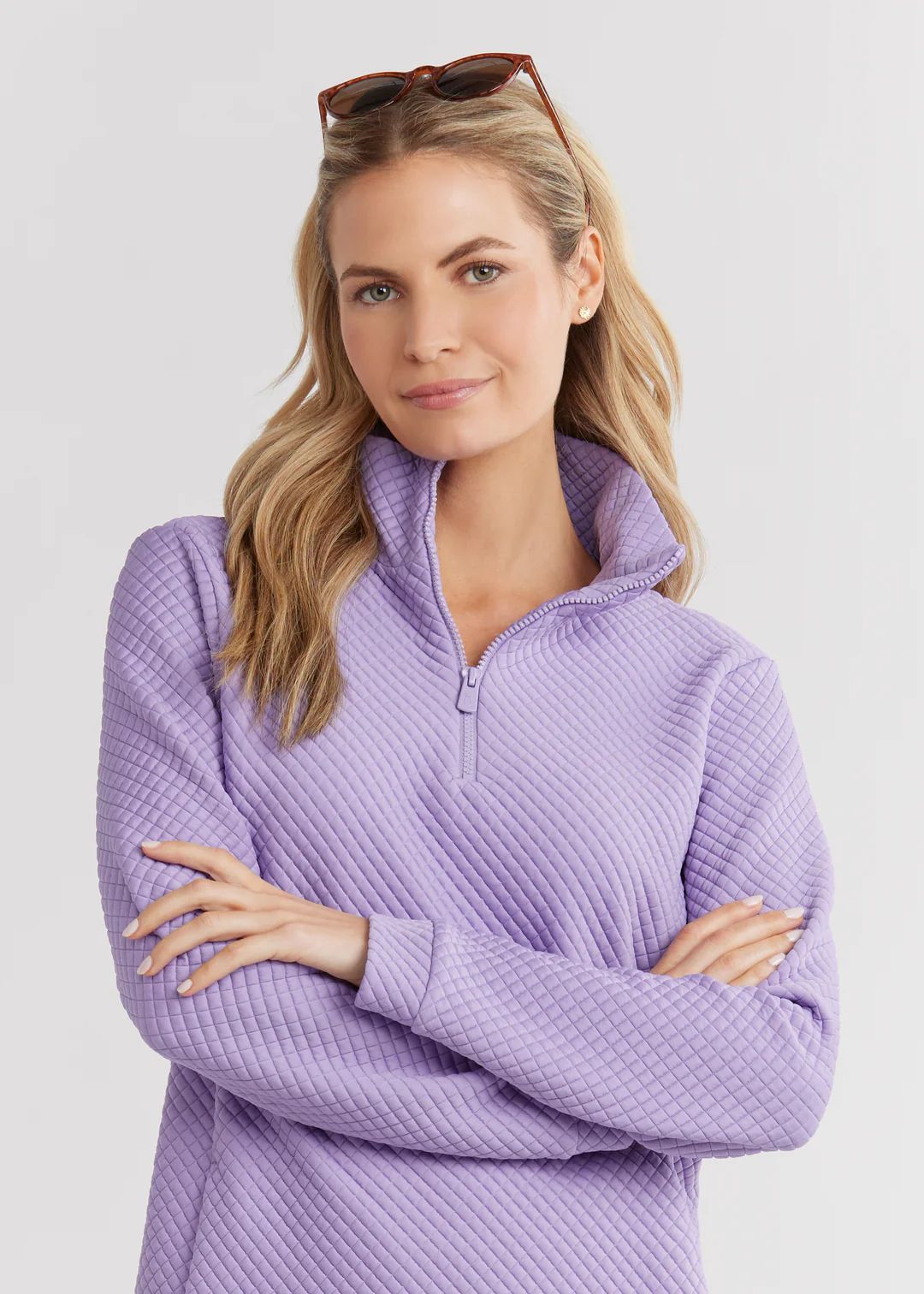Pocomo Pullover in Waffle (Violet) | Dudley Stephens