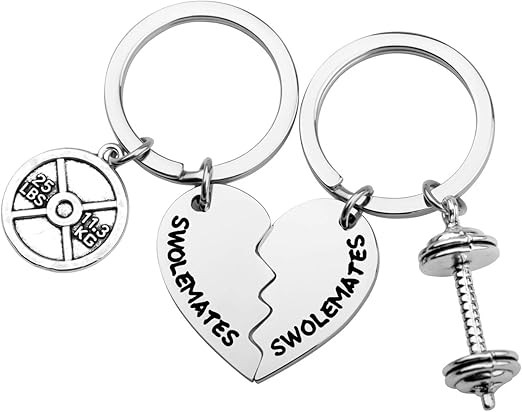 SEIRAA Keychain Workout Jewelry Fitness Gift Weightlifting Keychain Fitness Couples Gift Friendsh... | Amazon (US)