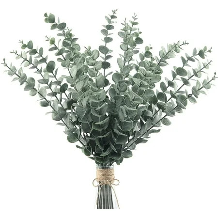 20 PCS Artificial Eucalyptus Leaves Stems Faux Greenery Decor Fake Plant Branches Real Touch for Floral Arrangement Vase Wedding Bouquets Centerpiece (15" Tall) | Walmart (US)