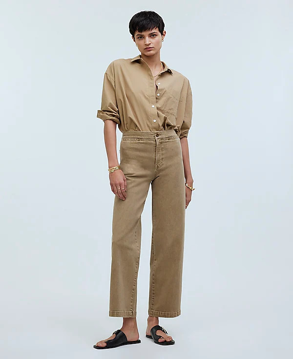 The Emmett Wide-Leg Crop Pant: Welt Pocket Edition | Madewell