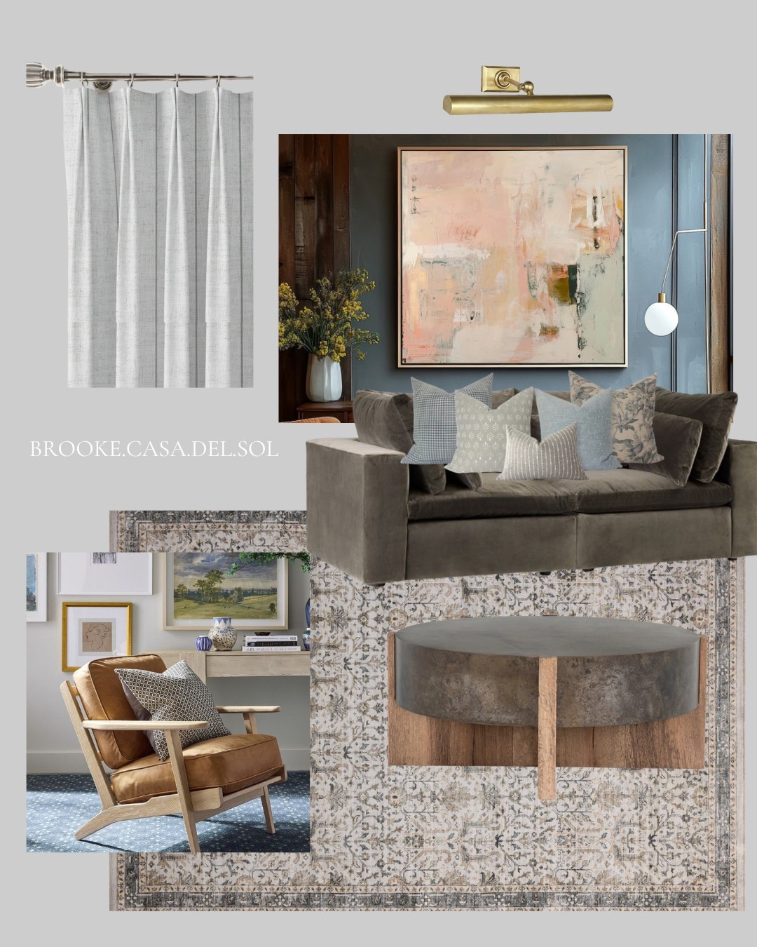 Loving this client living room mock up! Isn’t that artwork dreamy?! New pillow shams, rug and curtains too! 

#LTKHome #LTKSpringSale