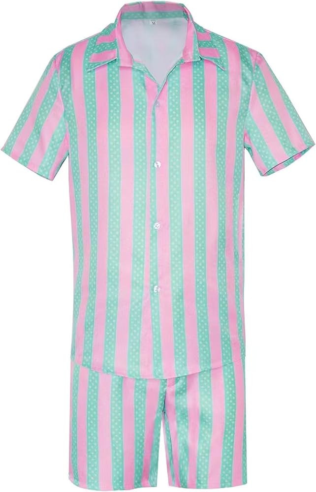Ken Costume Adult Men Doll Movie 2023 Ken Cosplay Beach Costumes Suits Short Sleeve Shirts Pants ... | Amazon (US)