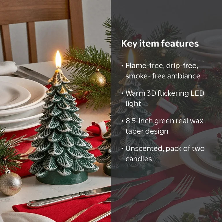Homemory Christmas Tree Candles with 6 Hours Timer, 2 Pcs Waxy LED Flameless Candles Flickering, ... | Walmart (US)