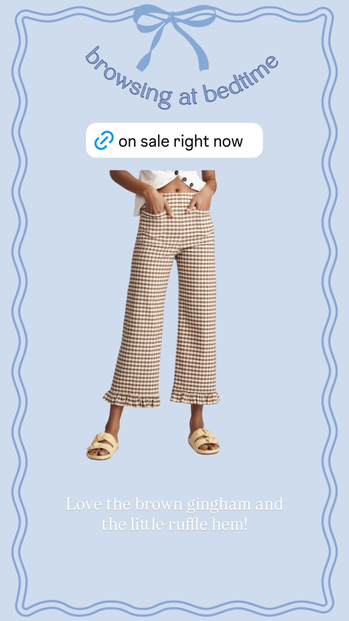 Love the brown gingham and the little ruffle hem!

#LTKSeasonal #LTKFindsUnder100 #LTKStyleTip