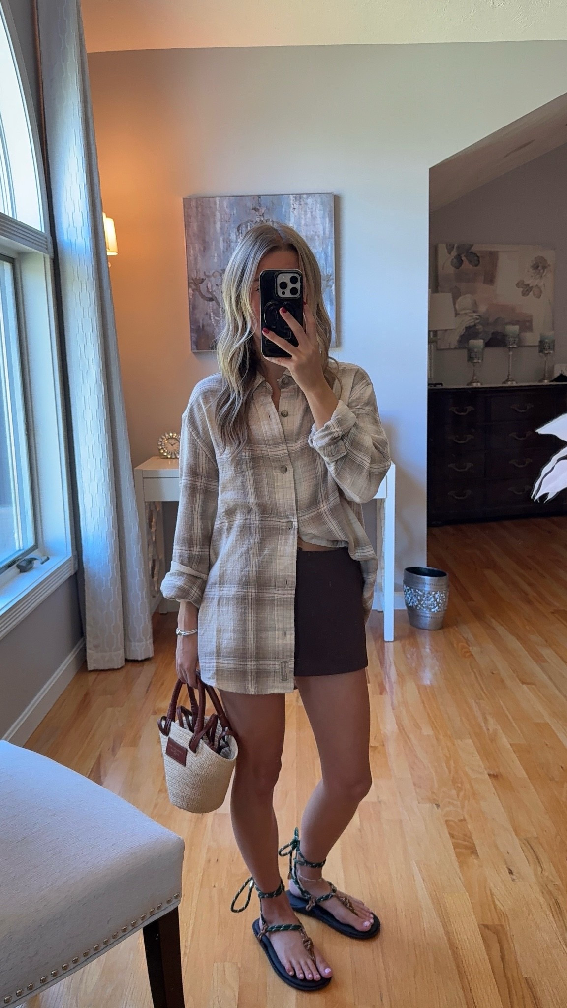 wearing a xs in flannel and skirt!

#LTKU #LTKootd #LTKSeasonal