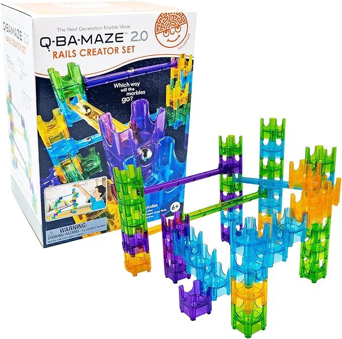 MindWare Q-BA-Maze Rails Creator Set The Next Generation Marble Maze Kids Toys - STEM Marble Run ... | Amazon (US)