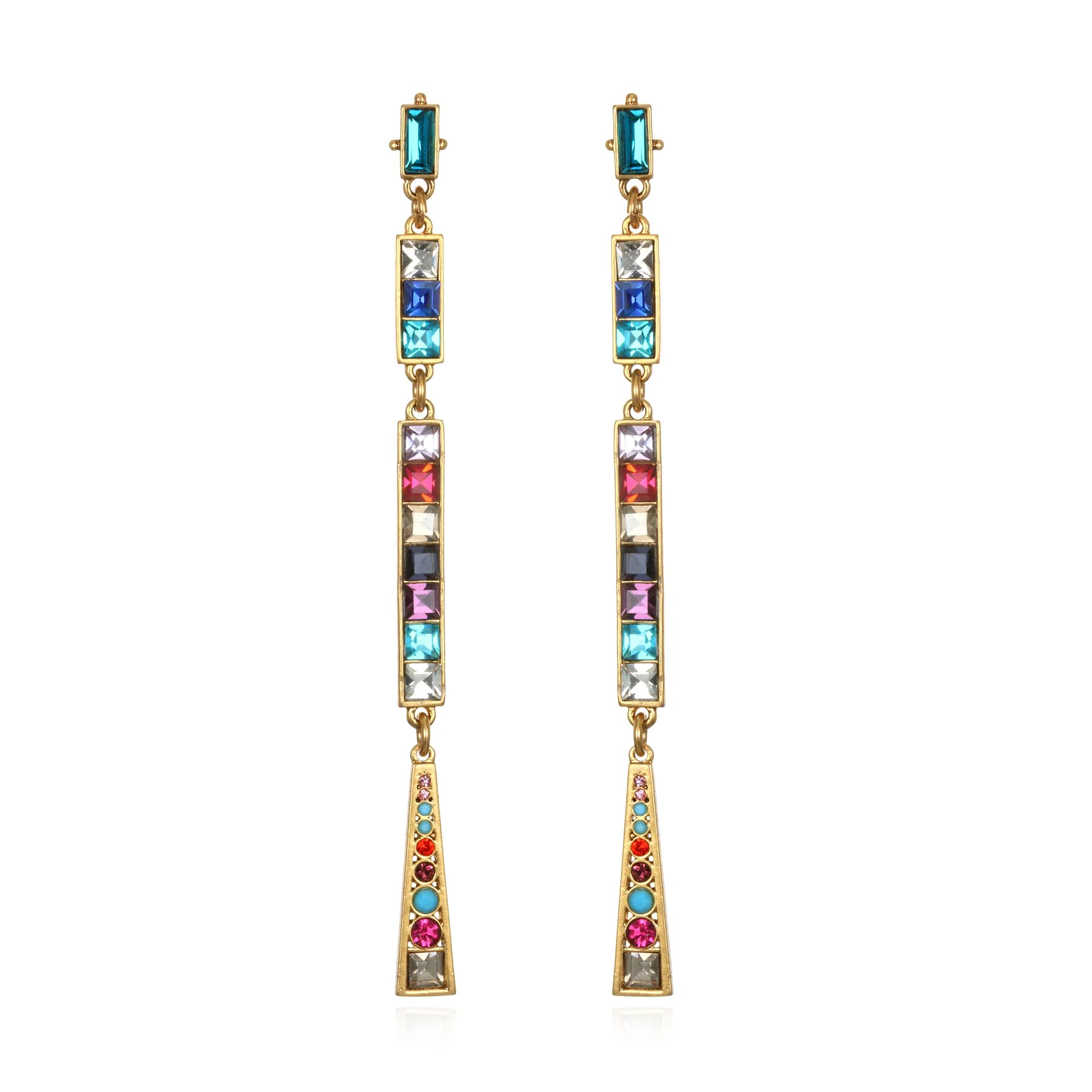 Rainbow Mosaic Drop Earrings | Sequin