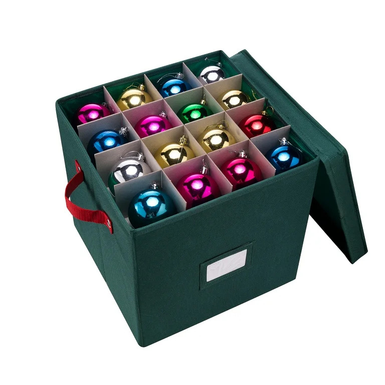 Elf Stor Premium Green Christmas Ornament Storage Chest for 64 Balls w/ Dividers | Walmart (US)