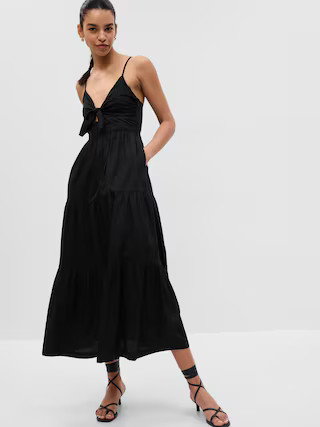 Tie-Front Cutout Maxi Dress | Gap (US)