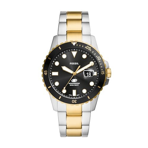Fossil Men's Watch, Blue Quartz Stainless Steel Three-Hand Watch for Men | Amazon (US)