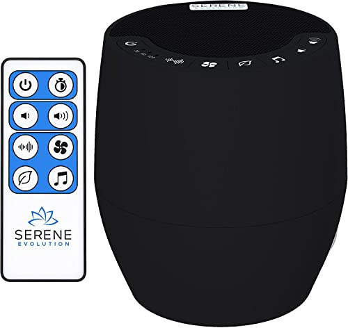 Serene Evolution White Noise Machine for Adults Sleeping - Sound Machine for Sleep with 60 Soothing Sounds of Ocean, Fan, Rain, and More - Noise Machine for Office Privacy and Baby Sleep Aid - Black | Amazon (US)