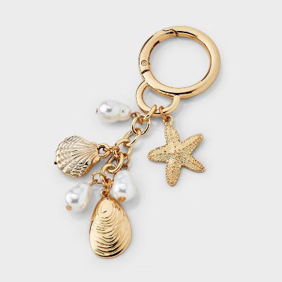 Mixed Simulated Pearl & Seashell Cluster Handbag Charm - A New Day™ Gold | Target