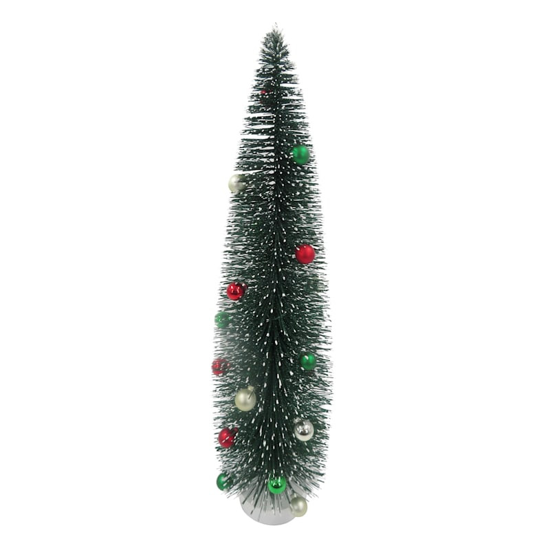 Sisal Bottle Brush Tree with Ornaments, 24" | At Home