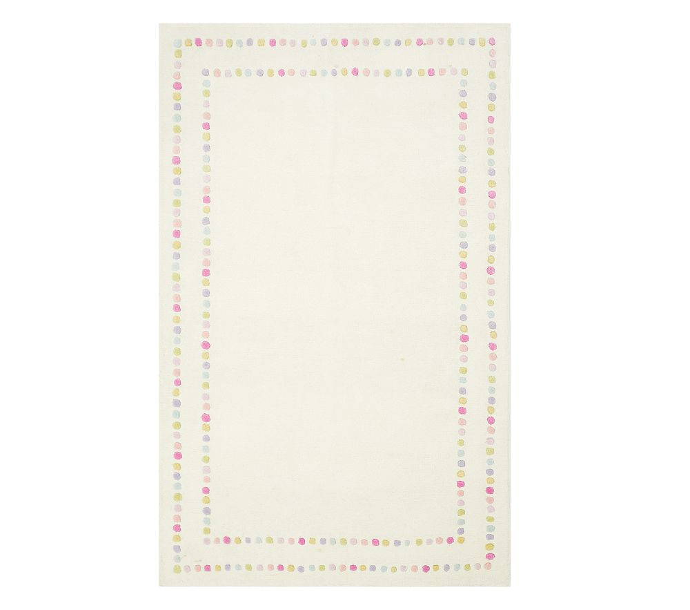 Rainbow Pearl Dot Border Rug | Pottery Barn Kids
