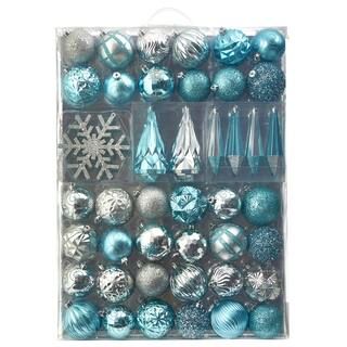 52ct. 6" Blue & Silver Shatterproof Ornament Set | Michaels Stores
