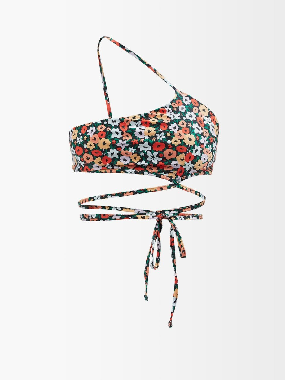 Azuncena floral-print one-shoulder bikini top | Agua by Agua Bendita | Matches (US)