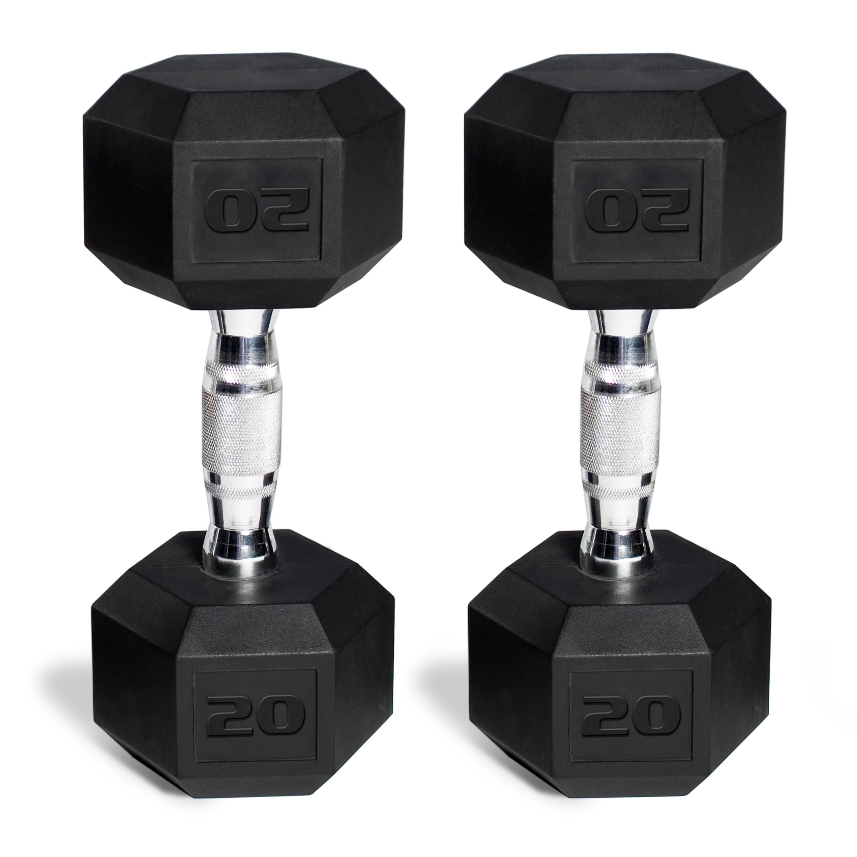 CAP Barbell, 20lb Coated Rubber Hex Dumbbell, Pair | Walmart (US)