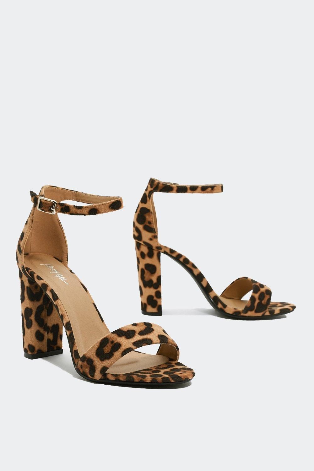 Leopard Faux Suede Block Heels | Nasty Gal (US)