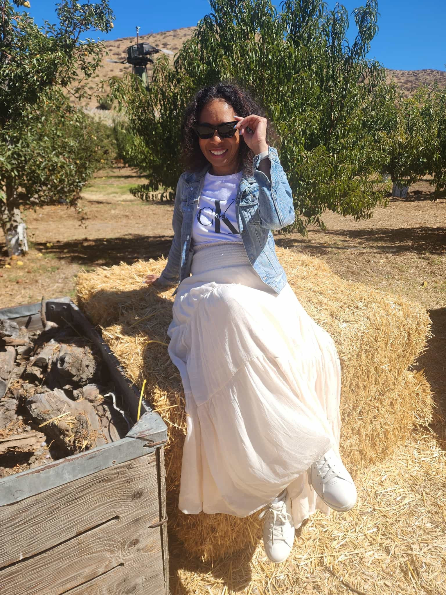 Sunday style with a cozy twist 🤍 I wore Vici’s Dulce High Waisted Maxi Skirt in Oatmeal with a graphic tee and denim jacket — peep toe booties for church, then swapped to white sneakers for a relaxed afternoon at Bloom Ranch. Effortlessly chic from service to strolling the ranch. 🌾
#ViciCollection #FallStyle #OOTD #ModestFashion #LTKFall #CasualChic

#LTKStyleTip #LTKTravel #LTKSeasonal
