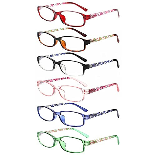 NORPERWIS 6 Pack Ladies Reading Glasses for Women Blue Light Blocking Spring Hinge Fashion Eyeglasses Readers for Women (Mix Color-2, 0.50) | Amazon (US)