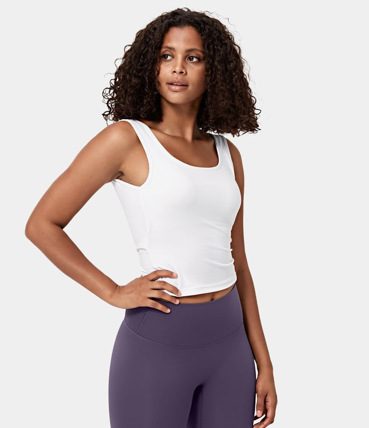 Women’s U Neck Backless Crossover Barre Ballet Dance Tank Top - HALARA | HALARA