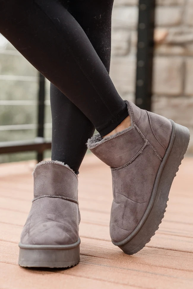Elsa Grey Ultra Mini Platform Boot | Pink Lily