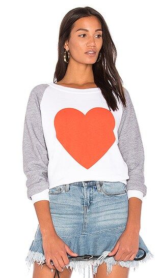 Wildfox Couture Perfect Heart Crew Neck in Clean White | Revolve Clothing
