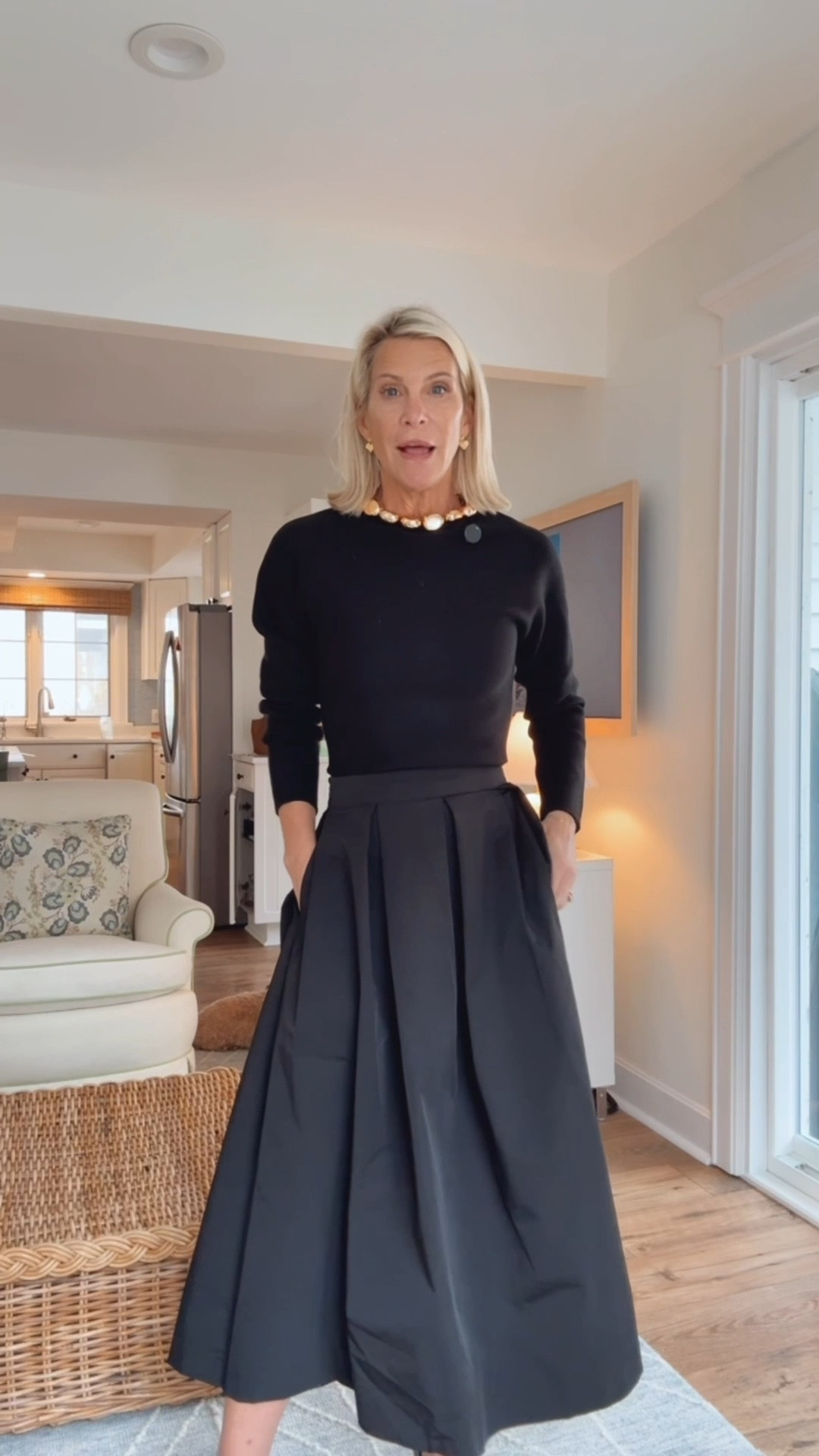 Such a beautiful Audrey-inspired holiday outfit — simple, chic, and so timeless. Love how polished this looks with the bold gold jewelry.

#ltkstyle #ltkfashion #holidayoutfit #classicstyle #audreyinspired #holidaychic #timelessstyle



#LTKHoliday #LTKOver40 #LTKootd