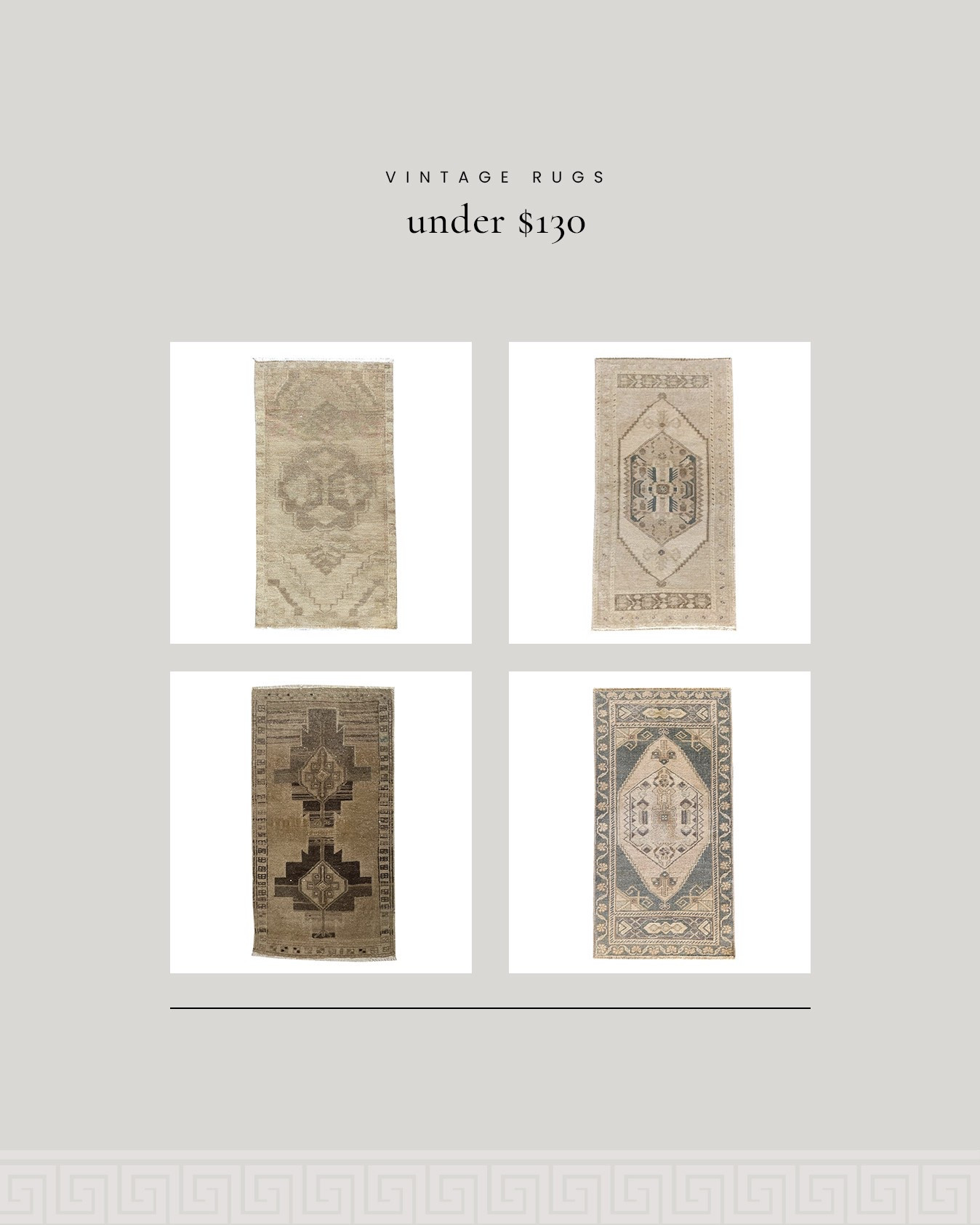Vintage rugs under $130! Run for these- they’re all one of a kind, so once someone scoops them up, they’re gone. 

#LTKHome #LTKFindsUnder100