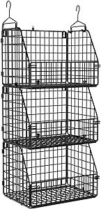 PUPPYCUTE Stackable Wire Storage Baskets for Kitchen Closet Pantry, Hanging Closet Organizers Sto... | Amazon (US)