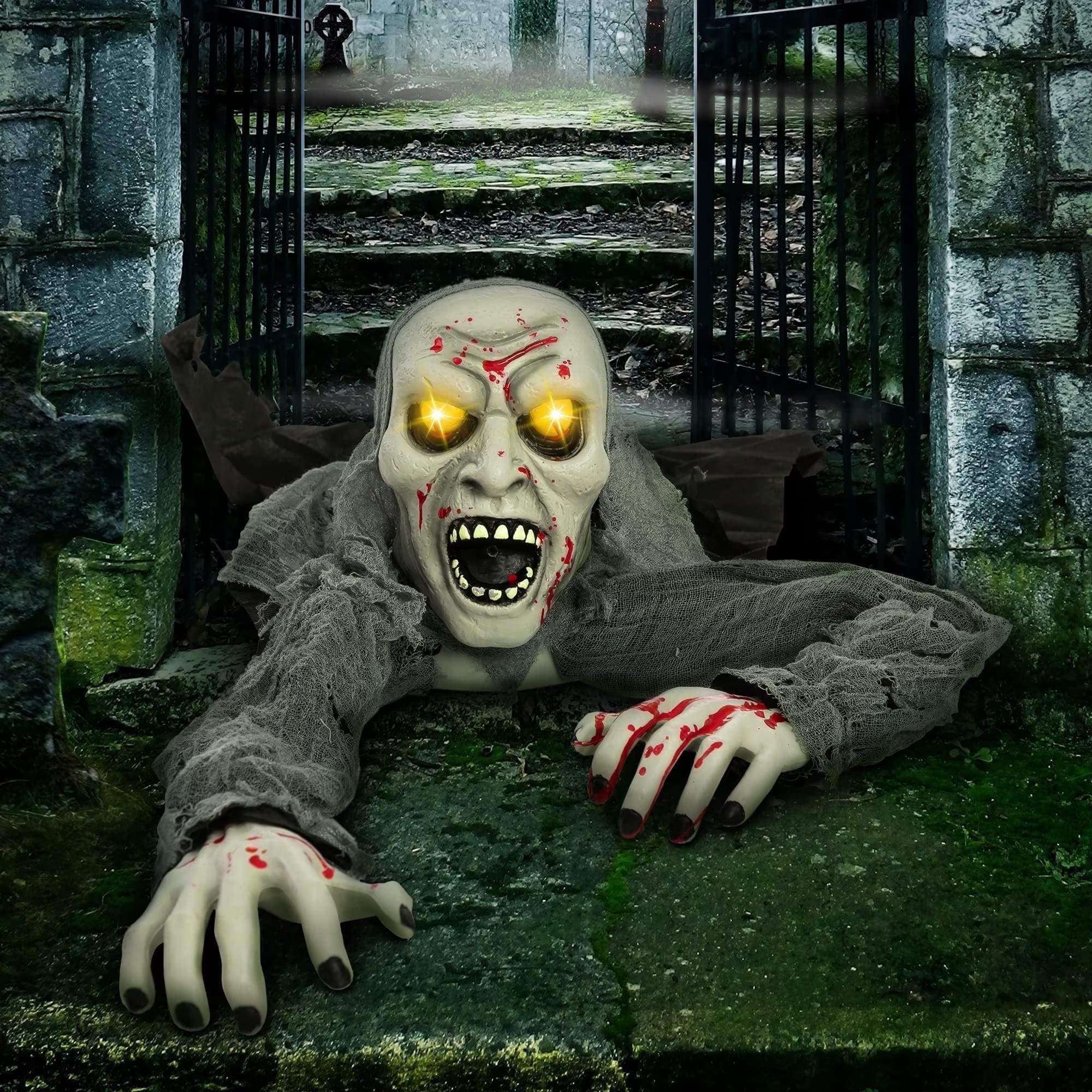 Joyfy Halloween Decorations Outdoor Light-Up Zombie Groundbreaker one_size | 11577PM | Lowe's
