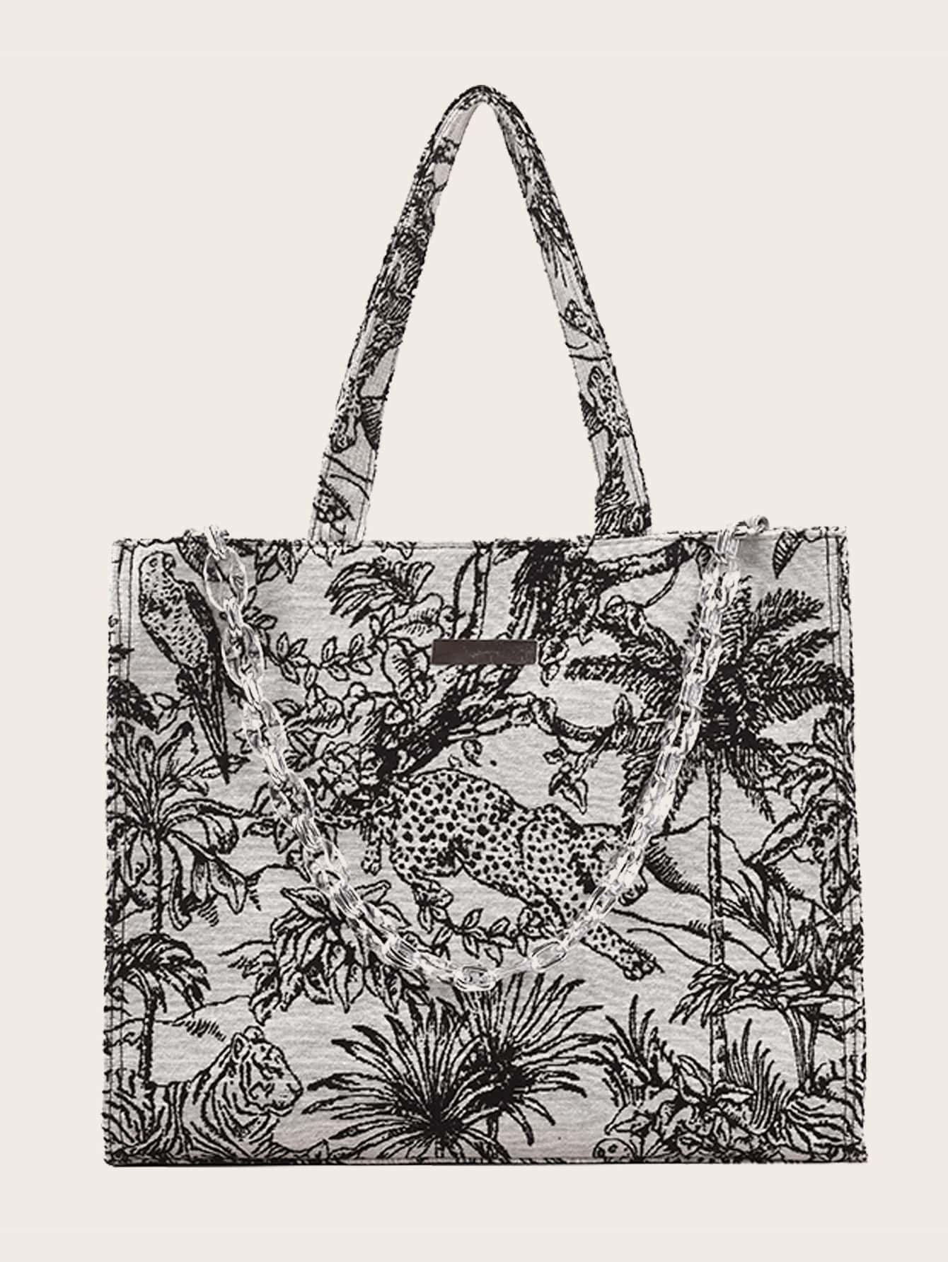 Tropical Large Capacity Tote Bag
   SKU: sw2107153445313251      
          (222 Reviews)
       ... | SHEIN