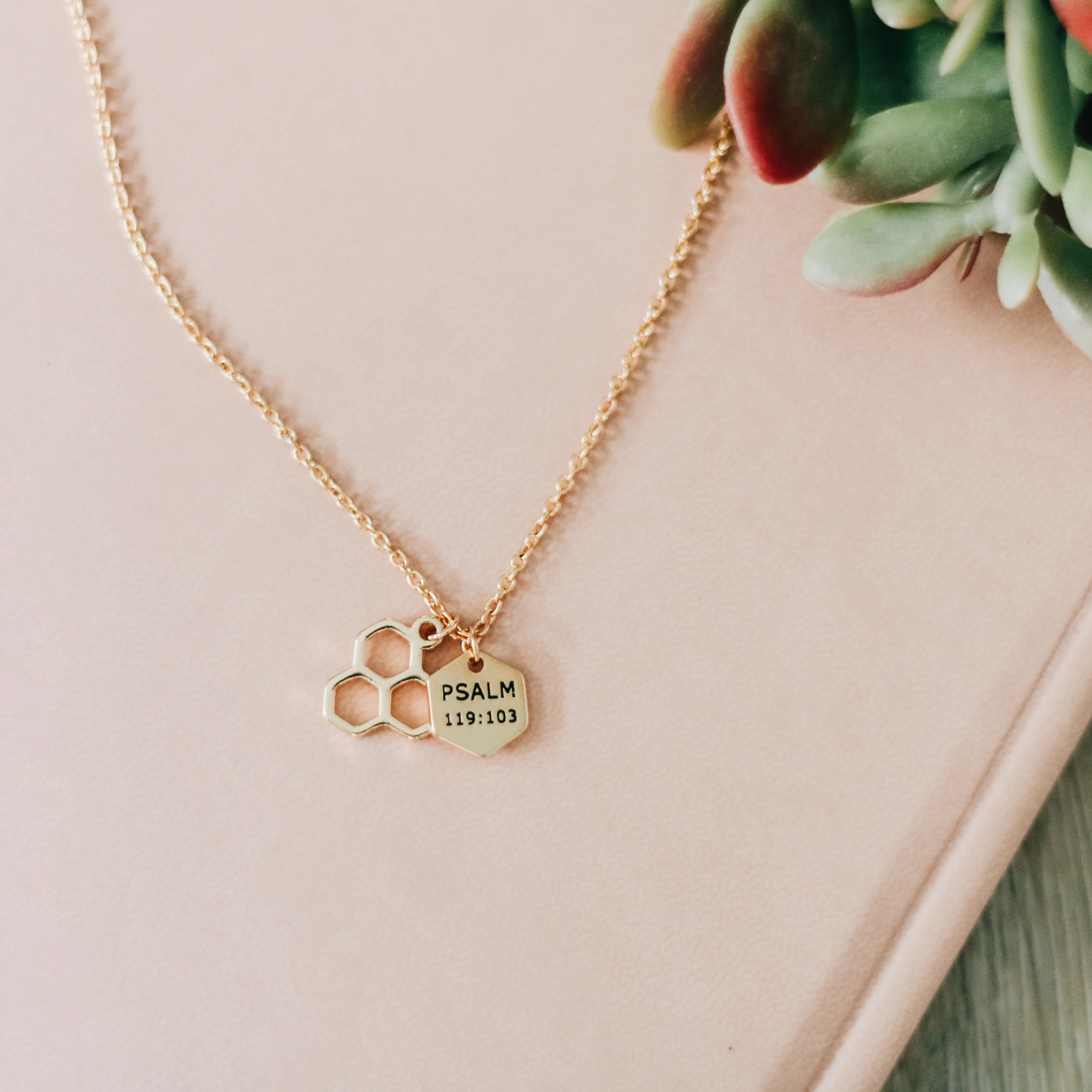 Psalm 119:103 Honeycomb Necklace | The Daily Grace Co.
