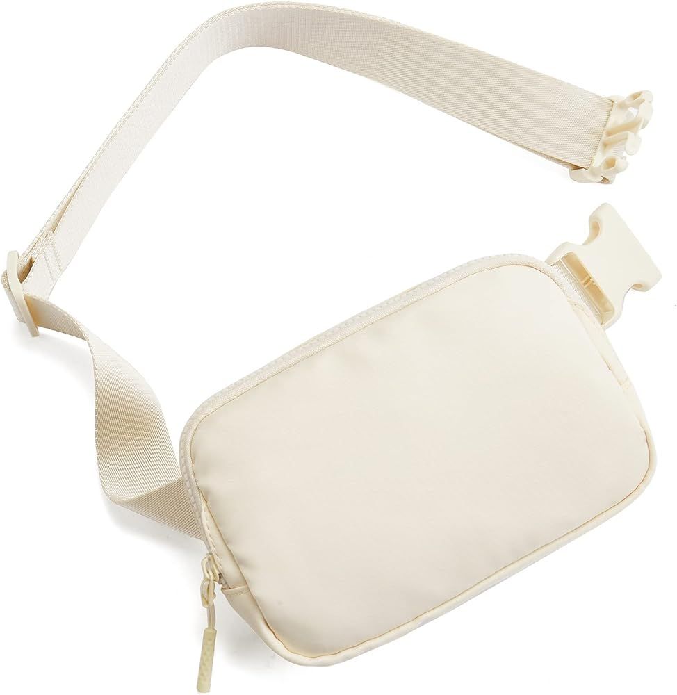 Telena Belt Bag for Women Men Fashionable Crossbody Fanny Pack for Women Waist Bag with Adjustable Strap Beige | Amazon (US)