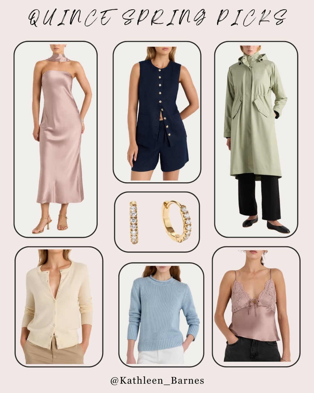 Quince spring new arrivals — spring tops, sweaters, trench coat, dress, Huggies 