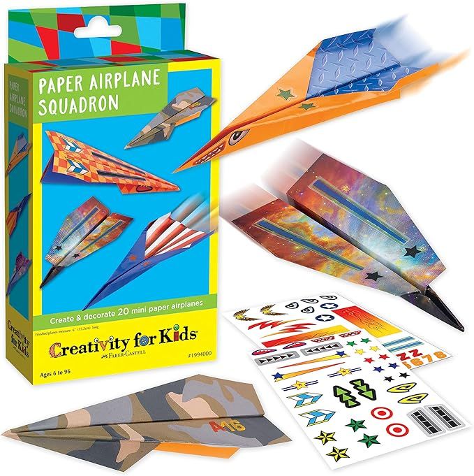 Creativity for Kids Paper Airplane Squadron - Create and Customize 20 Paper Planes | Amazon (US)