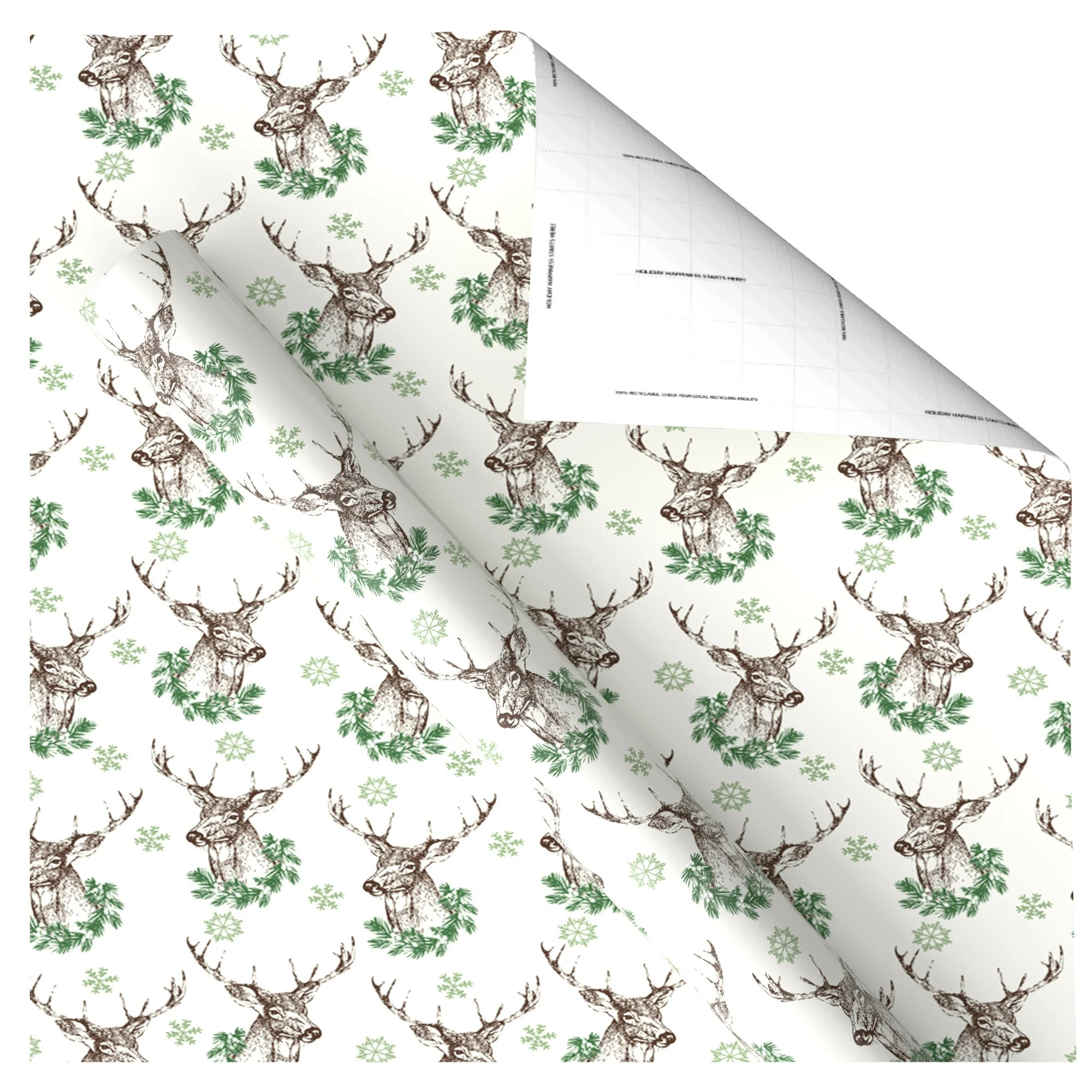Multicolor Stag Christmas Wrapping Paper, 160 sq ft, by Holiday Time | Walmart (US)