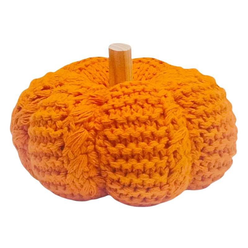 Orange Crochet Pumpkin, 8" | At Home