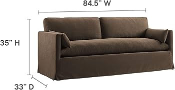 Modway Wellfleet Slipcovered Sofa in Cocoa Fabric – 85" Upholstered Sofa with Down Blend Cushio... | Amazon (US)