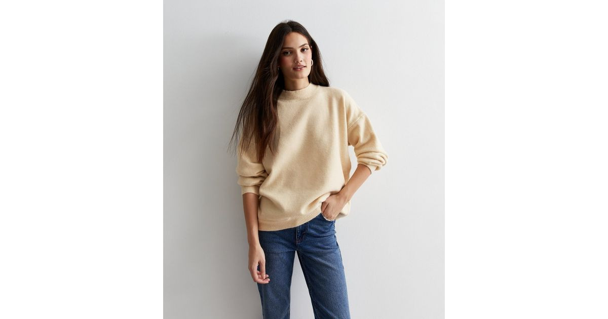 Gini London Cream Fine Knit High Neck Jumper | New Look | New Look (UK)
