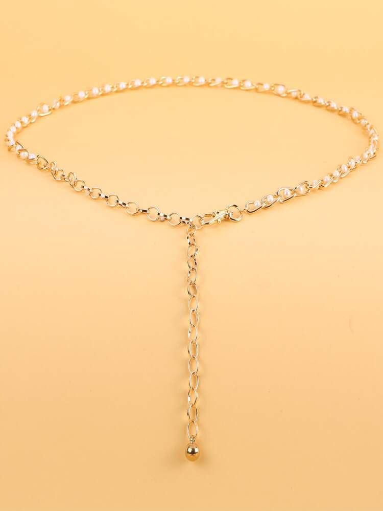 Faux Pearl Decor Chain Belt | SHEIN
